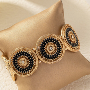 Hollow Out Flower Pattern Round Bangle Bracelet (10 sets)
