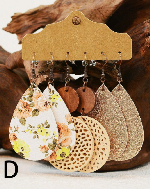 3 Pairs Geliti Light and Soft Leather Flower Earring (10 Sets) - Image 2