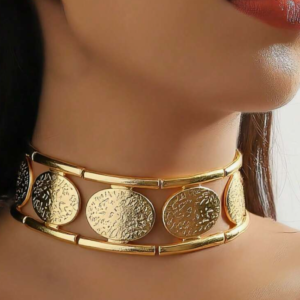 Fashionable Metal Geometric Hollow Spiral Flower Necklace (10 Sets)