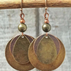 Bohemian Retro Vintage Distressed Bronze Hoop Earring (10 Sets)