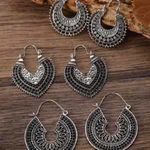 3 Pairs Vintage Western Boho Hollow Flower Dangle Earring (10 Sets)