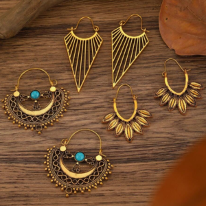 3 Pairs Vintage Bohemian Hollow Flower Earring Set (10 Sets)