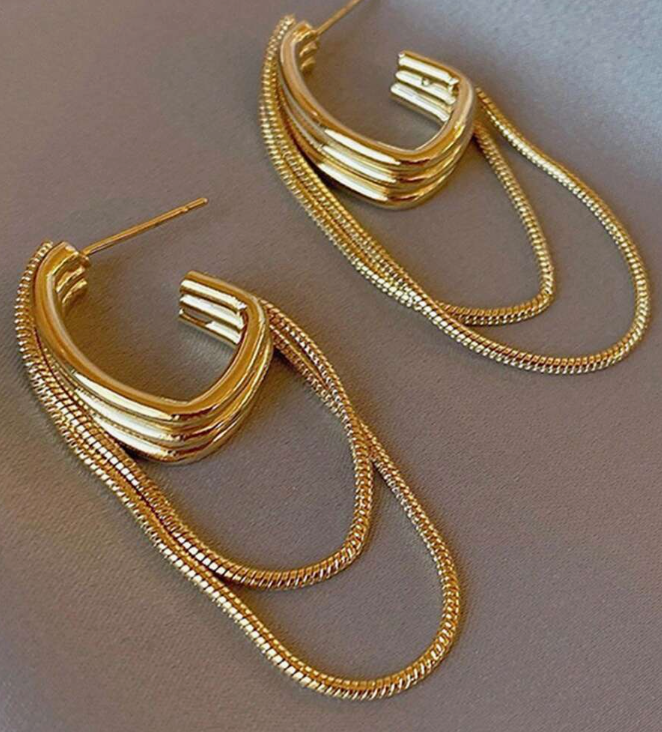 Xemes Yearn Feminine Elegant Metal Tassel Earring (10 Sets)