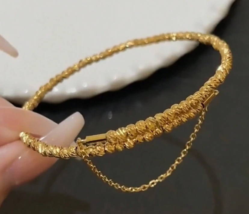 sj2402294086055188 Gold-Color Crumb Single Circle Memory Wire Bracelet (10 Sets)