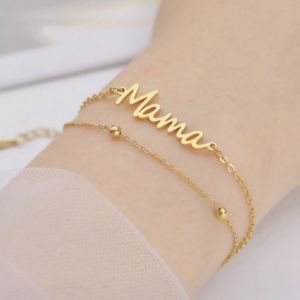 Stainless Steel Mama Letter Double Layer Bracelet (10 Sets)