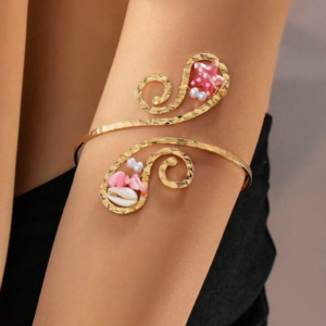 Pink Starfish Decor Metal Wire Arm Band (10 Sets)