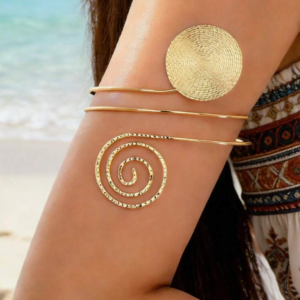 Gold Metal Wire Swirl Design Arm Band (10 Sets)