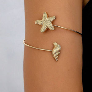 Starfish & Shell Decor Arm Cuff Bracelet (10 Sets)