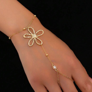 Minimalist Beaded Link Finger Chain Ring Bracelet (10 Sets)