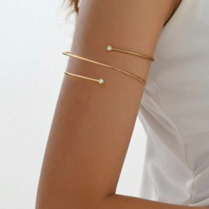 Minimalist Metal Rhinestone Cuff Arm Band (10 Sets)