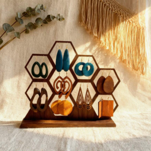 9 Pairs/ Set Multi-Color Wooden Pendant Earring (10 Sets)