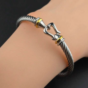 Fashionable 18K Plated Stainless Steel Bangle Bracelet (10 Sets)