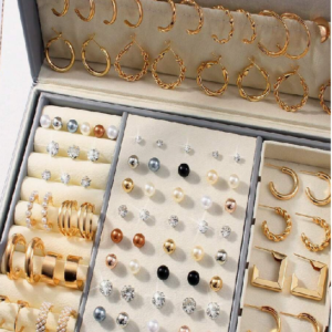 108pcs Simplistic Faux Metal Stud Earring Set (10 Sets)