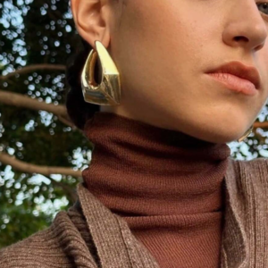 Fashionable Metal Minimalist Geometric Pleated Earring (10 Sets)