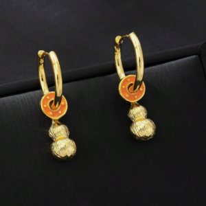 Retro Luxurious Enamel 3D Gourd Earrings (10 Sets)