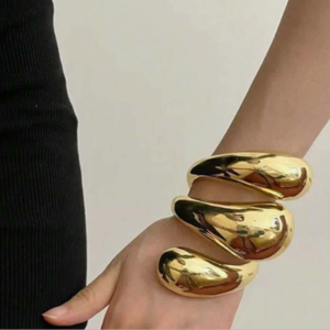 Vintage Geometric Smooth Spiral Water Drop Bracelet (10 Sets)
