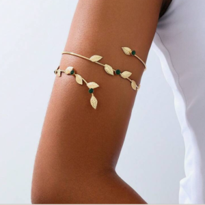 Fashionable Leaf Wrap Around Gem Decor Arm Band (10 Sets)
