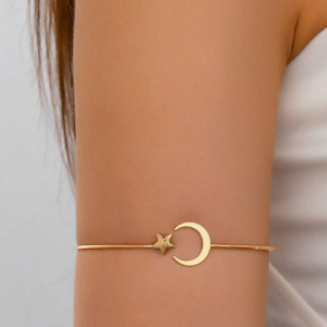 Star & Moon Pattern Metal Wire Armband (10 Sets)