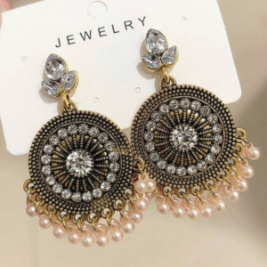 Vintage Style Round Crystal Rhinestone Teardrop Earring (10 Sets)