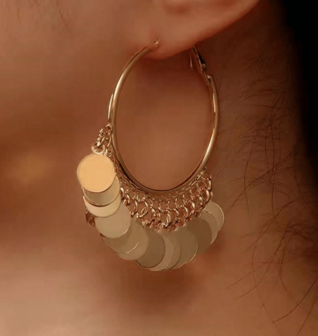 Fashionable Geometric Round Pendant Earring (10 Sets)