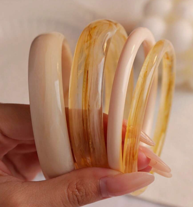 sj25040958518128128 lightyellow 4pcs Set Elegant Vintage Style Bracelet (10 Sets)