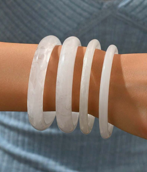 sj25040958518128128 white 4pcs Set Elegant Vintage Style Bracelet (10 Sets) - Image 3