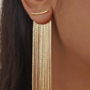Metal Chain Tassel Pendant Earring (10 Sets)