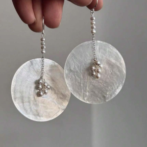 Fashionable Minimalist Shell & Faux Pearl Drop Earring (10 Sets)