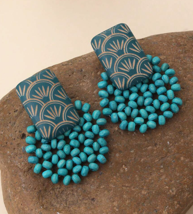 Handmade Minimalist Wooded Bead Stud Earring (10 Sets) - Image 3