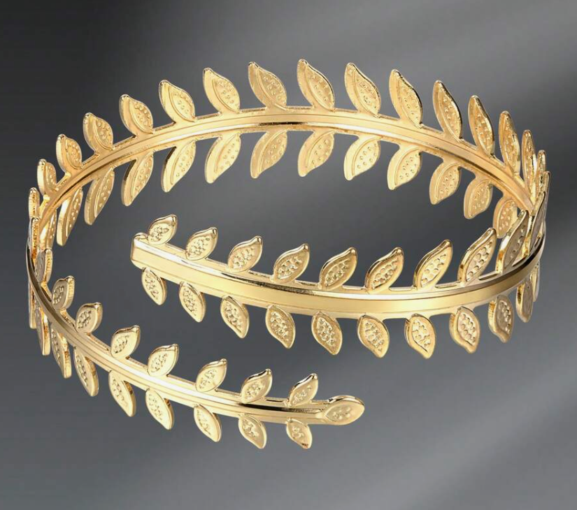 sj25051414444197171leaf CIZME Gold Leaf Arm Band (10 Sets)