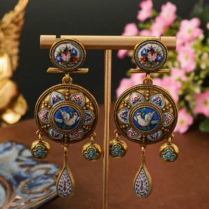 Vintage Retro Metal Round Pendant Earring (10 Sets)