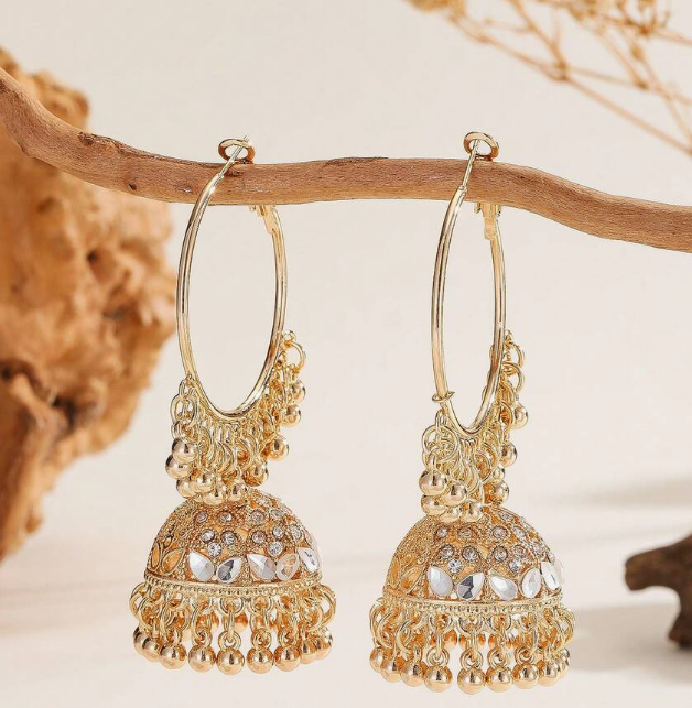 Luxury Hoop Earring with Rhinestone (10 Sets)