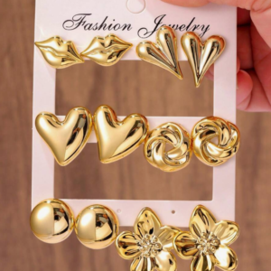 12pcs Fashionable Lip & Heart Earring Set (10 Sets)