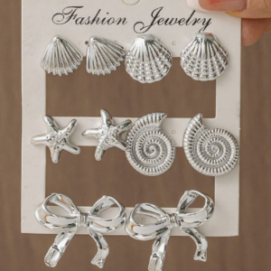 10pcs Fashionable Starfish & Seashell Earring Set (10 Sets)