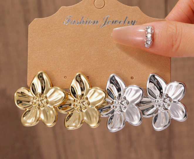 4pcs Minimalist Floral Earring Set B (10 Sets)