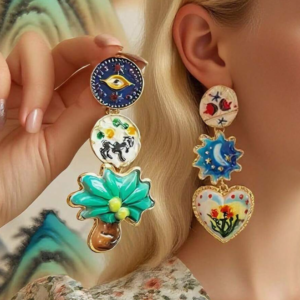 Retro Versatile Alloy Coconut Nature Tree Earring (10 Sets)