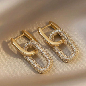 14K Gold Plated Copper Zirconia Stone Earring (10 Sets)