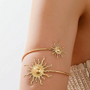 Minimalist Gold Metal Sun Arm Cuff (10 Sets)
