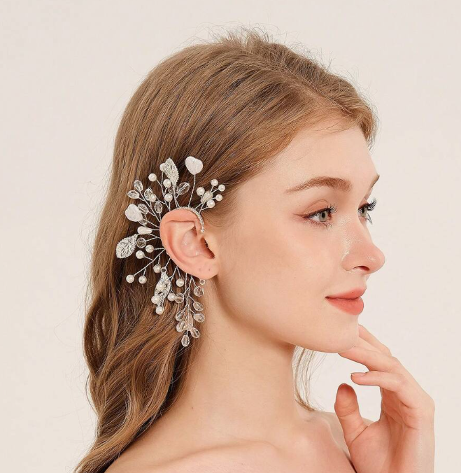 Right Ear Heart-Shaped Pearl Decor Fashion Earring (10 Sets)