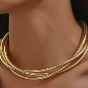 Fashionable Punk Exaggerated Metal Multilayer Twisted Necklace (10 Sets)