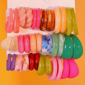 6-18 Acrylic Resin Acetate C-Shaped Earring (10 Sets)