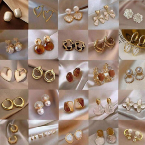 10 Pairs Luxury Faux Pearl Flower Crystal Rhinestone (10 Sets)