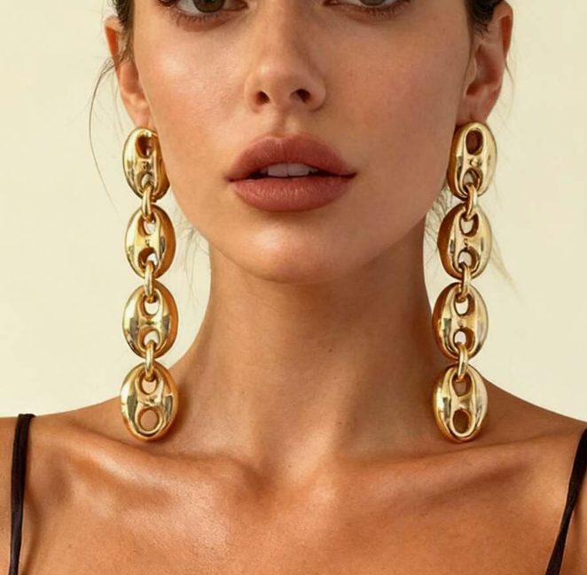 Luxury Punk Minimalist CCB Geometric Long Dangle Earring (10 Sets)