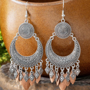 TopHanqi 1 Pair Vintage Faux Silver Tassel Earring (10 Sets)