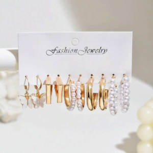 6pcs Fashionable Versatile Vintage C-Shaped Hoop Earring (10 Sets)