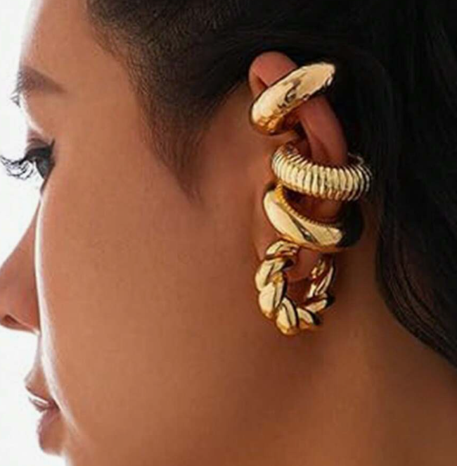 4pcs Chunky No Piercing Ear Cuff (10 Sets)