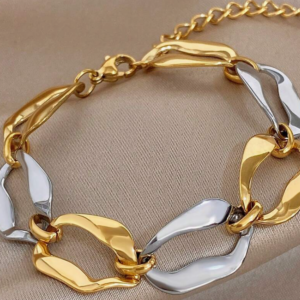 Minimalist Two-Tone Textured Bracelet (10 Sets)