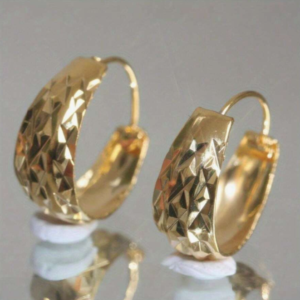 Vintage Elegant Grid Pattern Carved Round Earring (10 Sets)