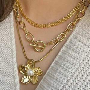 3pcs Elegant Copper Flower Pendant Necklace Set (10 Sets)