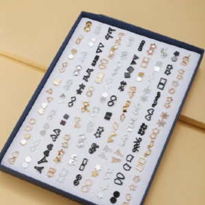 100 Pairs/Set Assorted Minimalist Hollow Geometric Earring (10 Sets)